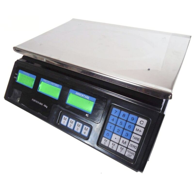 BILANCIA doppio DISPLAY DA BANCO DIGITALE MAX 40KG 2 GR CON PREZZO BILANCIA doppio DISPLAY DA BANCO DIGITALE MAX 40KG 2 GR CON PREZZO
