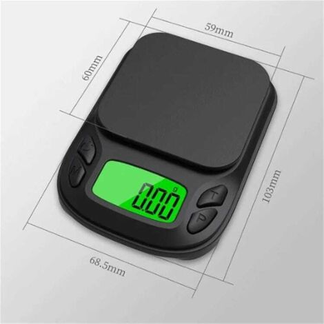 Bilancia elettronica di precisione con accuratezza di 1000 g/0,01 g, adatta per monete e oro mini bilancia elettronica multifunzionale con funzioni di calibrazione e tara 7 unità.