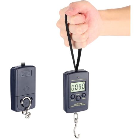 Bilancia elettronica di precisione multifunzionale da 40 kg, bilancia digitale sospesa, bilancia per bagagli, bilancia portatile LCD
