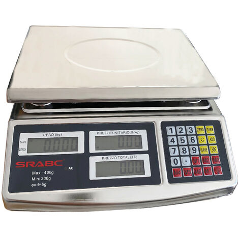 Bilancia Elettronica Digitale Da Banco Min 200gr Max 40kg con Display ACS-928