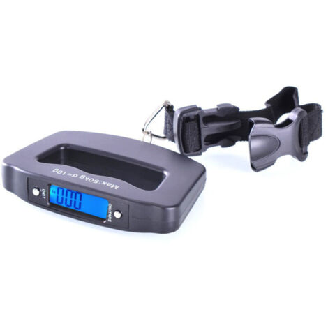 Bilancia elettronica per bagaglio a mano 50 kg, mini bilancia elettronica portatile con schermo LCD, bilancia per pesci