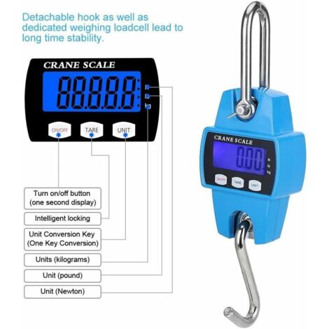 Bilancia elettronica portatile da 600 libbre/300 kg, bilancia digitale per la pesca con gancio per appenderla, ideale per attività all'aperto come caccia, pesca e agricoltura.