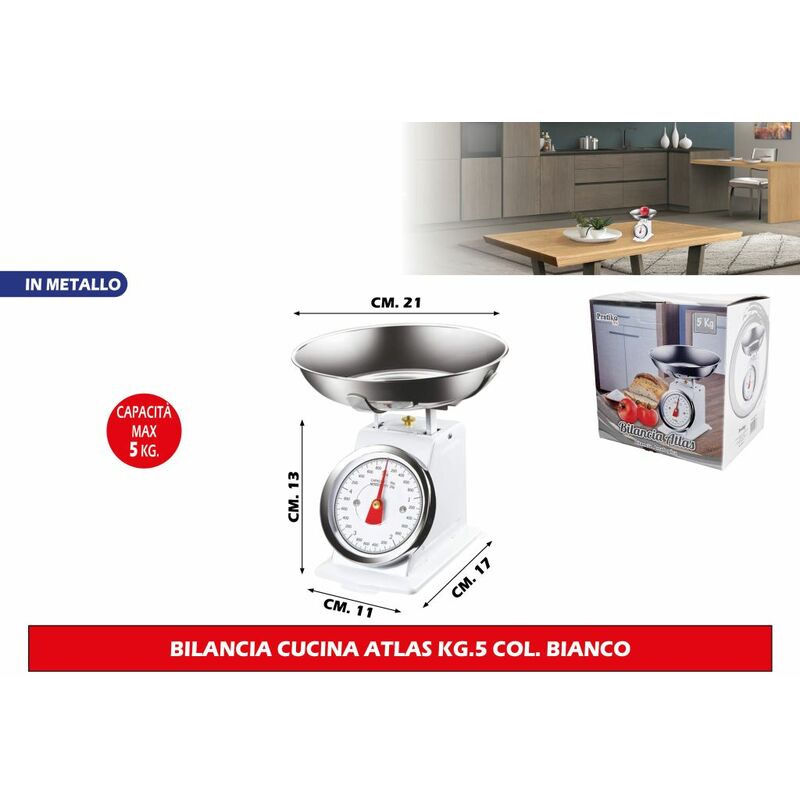 Image of Bighouse It - bilancia cucina atlas metallo KG.5 col. bianco