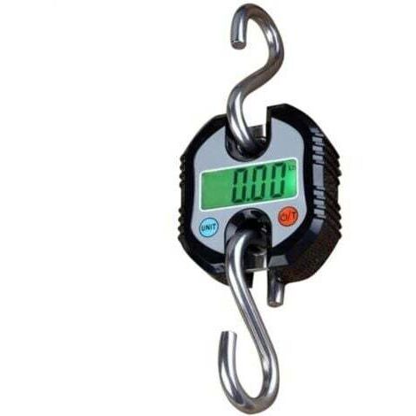 Bilancia per bagagli nera, bilancia da appendere, bilancia da pesca, fino a 150 kg con display LCD e funzione di conteggio del peso, 2 ganci rimovibili, bilancia per bagagli per viaggi, pesca, caccia 