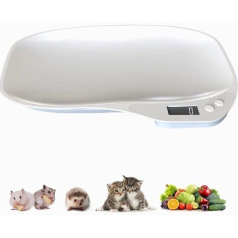 Bilancia per piccoli animali domestici da 15 kg per gatti e cani - Bilancia digitale portatile con schermo LCD