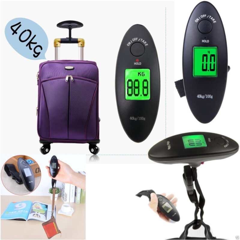 Image of Bilancia Portatile 40 Kg Elettronica Lcd Pesca Bagagli Zaini Con Gancio Wh-a15 - - Trade Shop Traesio