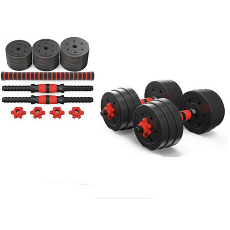 Bilanciere con dischi manubrio regolabile 30 kg allenamento fitness sport bodybuilding