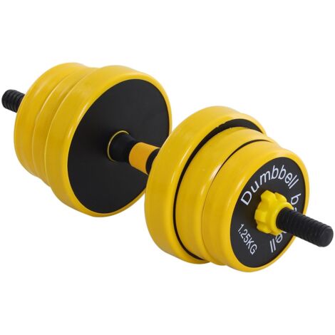 Bilanciere e Manubrio Componibile 2 in 1 20Kg Giallo