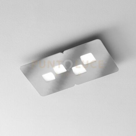 BILBAO P/P - PLAFONIERA ACCIAIO  4 LUCI ATTACCO GX53 50CM