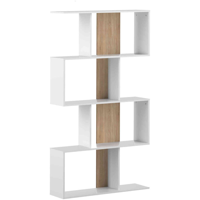 Bibliothèque en bois blanc et naturel - DR6018 - Bois naturel