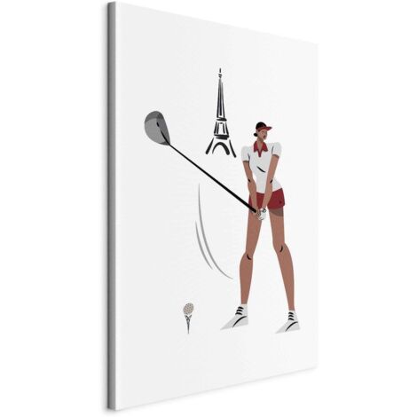 Bild – Golfer vor dem Eiffelturm – Illustration