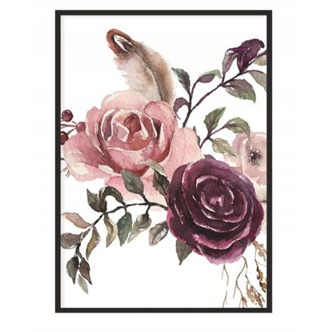Bild Poster im Rahmen 43x33 cm Blumen P1226