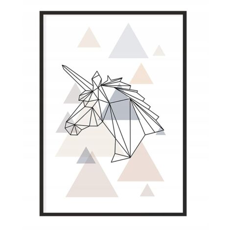 Bild Poster im Rahmen 43x33 cm Einhorn P1187