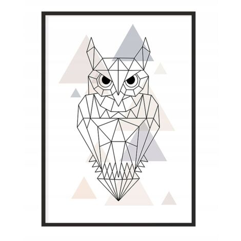 Bild Poster im Rahmen 43x33 cm Eule P1186