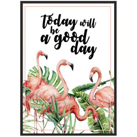 Bild Poster im Rahmen 43x33 cm Flamingos P705