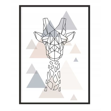 Bild Poster im Rahmen 43x33 cm Giraffe P1183