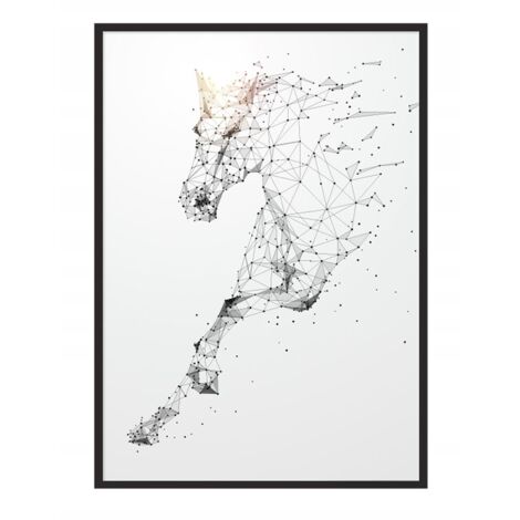Bild Poster im Rahmen 43x33cm Pferd P703
