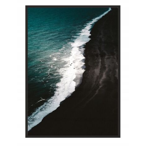 Bild Poster im Rahmen 53x73 cm Black Beach P584