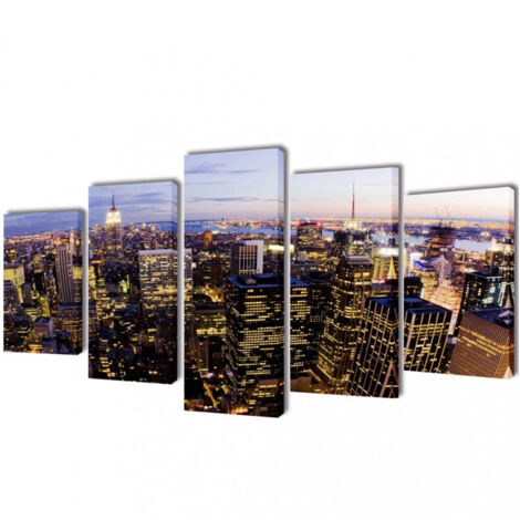 Bilder Dekoration Set Vogelperspektive auf New York 200 x 100 cm vidaXL