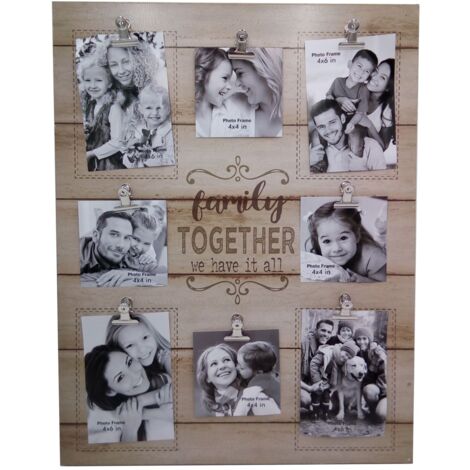 Bilderrahmen für 8 Fotos vers. Motive Fotowand Wandbild Bilderhalter Fotohalter - Family