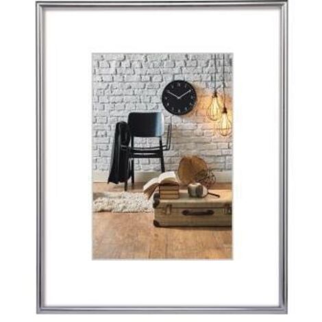 Bilderrahmen Sevilla 29,7 x 42 cm (B x H) 18 x 24 cm (B x H) Polystyrol Kunststoff silber matt