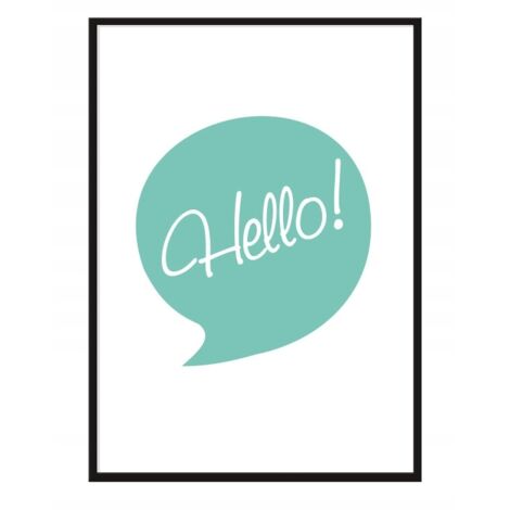 Bildplakat im Rahmen, A4 cm, Hello, PD066