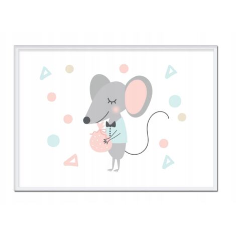 Bildplakat im Rahmen, A4 cm, Maus, PD206