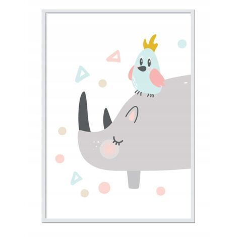 Bildplakat im Rahmen A4 cm Nashorn PD213