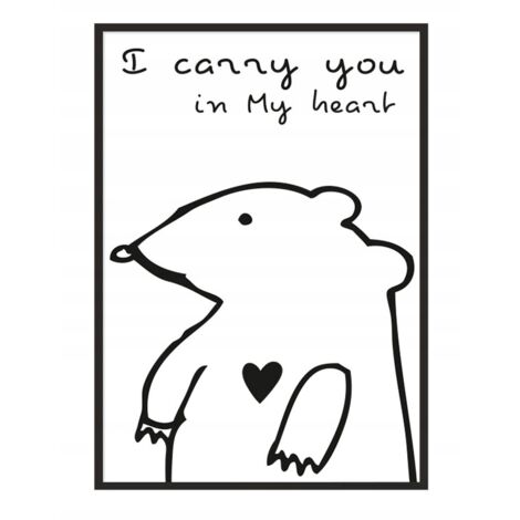 Bildplakat im Rahmen, A4 cm, Teddybär, PD009
