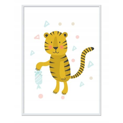 Bildplakat im Rahmen A4 cm Tiger PD212