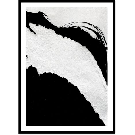 BILDPOSTER IM RAHMEN 53x73 cm Schwarz-Weiß Zebra Minimalismus Abstraktion