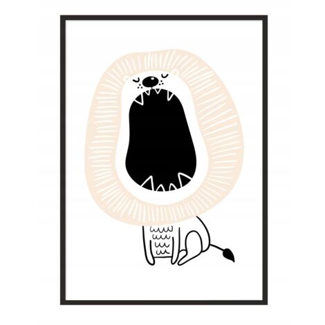 Bildposter im Rahmen, A4 cm, Löwe, PD237