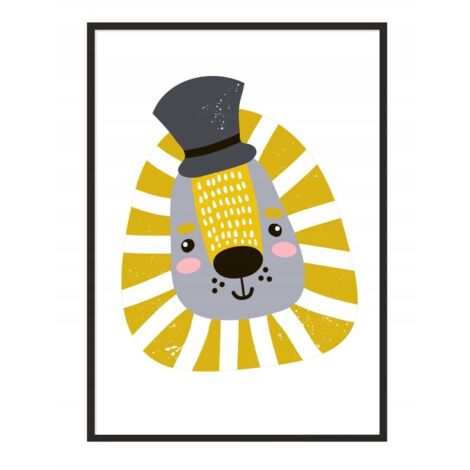 Bildposter im Rahmen, A4 cm, Löwe, PD258