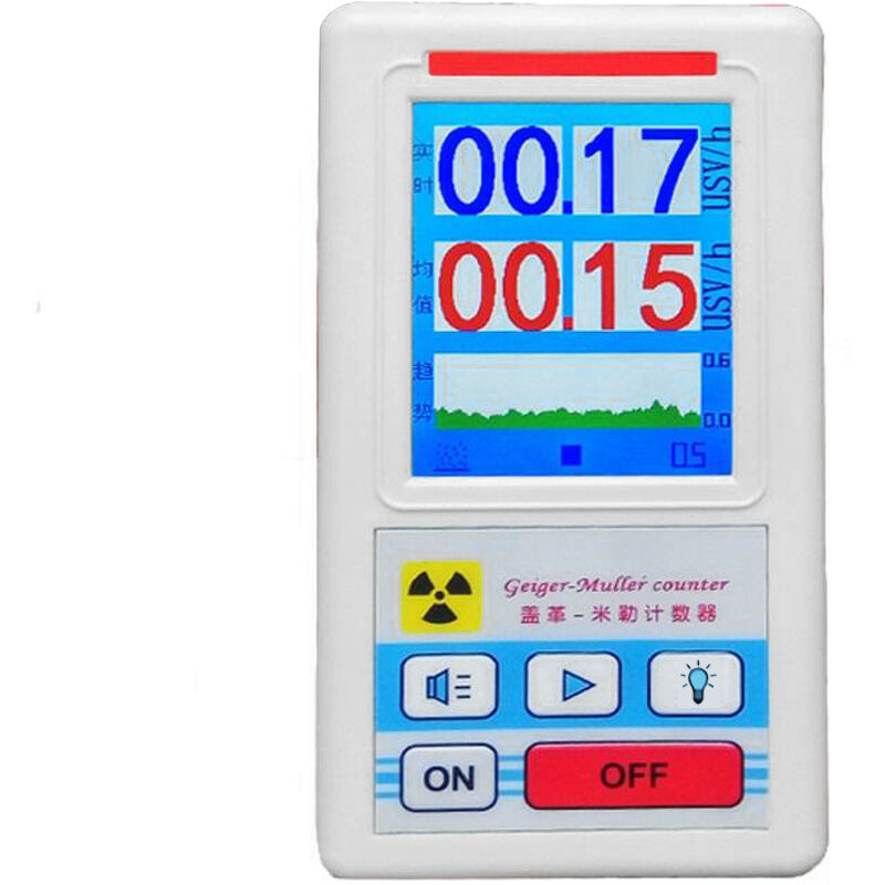 Bildschirm Geigerzähler Nuklearstrahlungsdetektor Personendosimeter Marmordetektoren Beta-Gamma-Röntgentester,Weiß