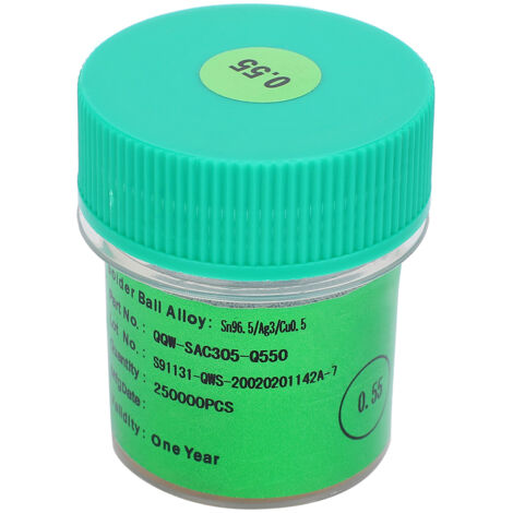 Billes de soudure BGA sans plomb 0.55mm pour réparation de circuits imprimés, composants électroniques