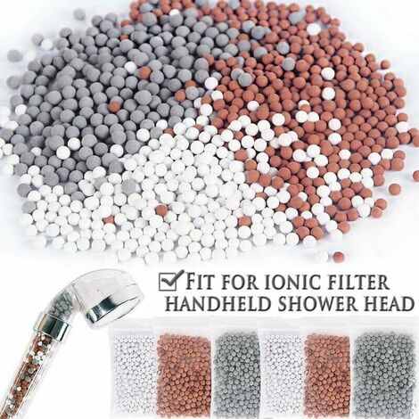 Billes douchette Kit 6 Mois de Recharge Filtre Douche pour Pommeau Douche Anti Calcaire, Douchette Billes, Filtre Anti Calcaire à base de Billes ions Négatifs
