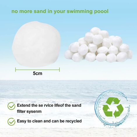 billes filtrantes pour systèmes de filtration à sable, billes filtrantes de piscine 700g pour remplacer le sable filtrant de 25 kg, adaptées aux filtres de piscine, systèmes de filtration de piscine, accessoires de nettoyage de piscine.(700g)