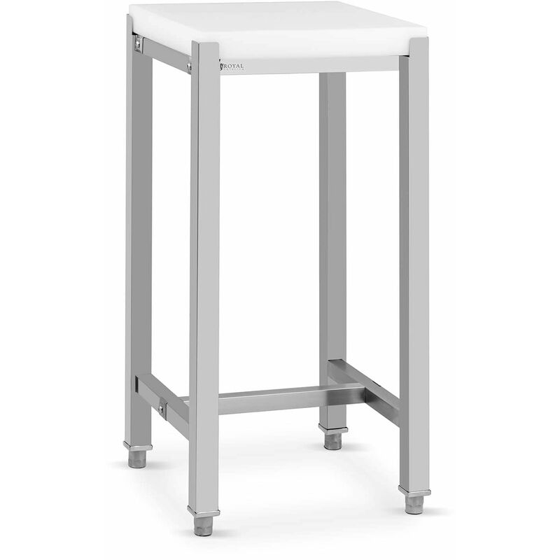 Billot boucherie 40 x 40 cm hauteur de travail 88 cm acier inoxydable / plastique (polyéthylène)