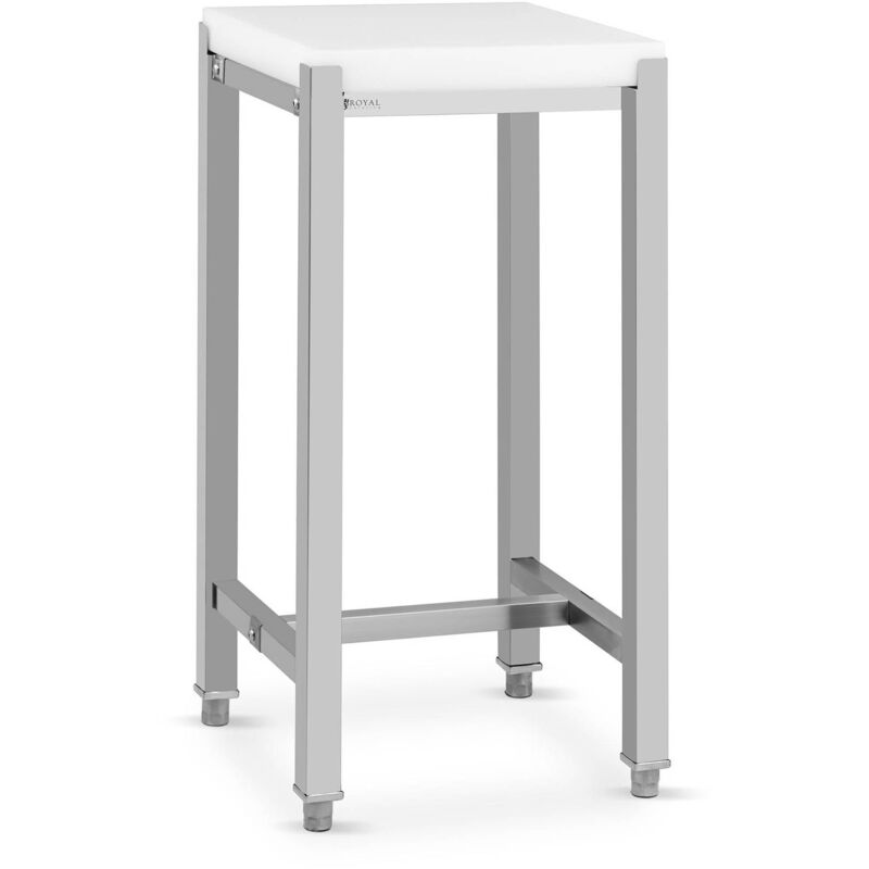 Royal Catering - Billot De Boucher Boucherie à Poser Inox & Plastique Planche 5cm 40x40 cm