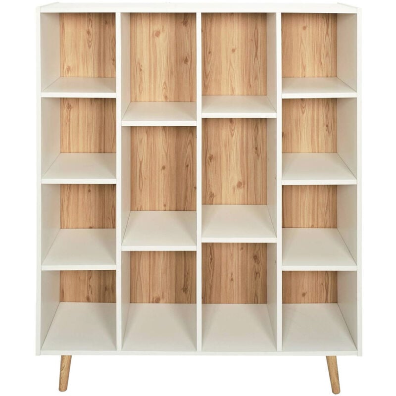 Altobuy - billy - Bibliothèque 14 Etagères Blanc et Bois