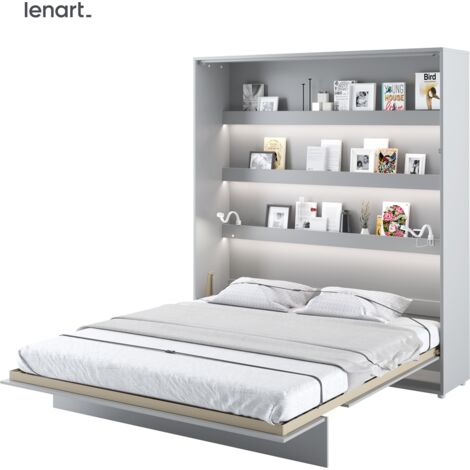 Bim Furniture – Lit escamotable 180x200 cm – Mécanisme pneumatique – Hauteur 217 cm – Largeur 191 cm – Pour espaces réduits