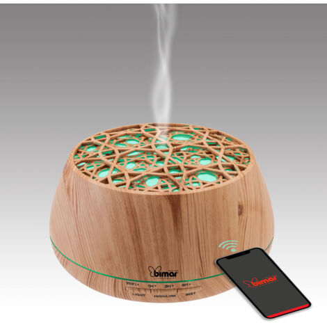 Bimar Diffusore Aromi Wi Fi con Luci e Cassa Acustica Legno Chiaro