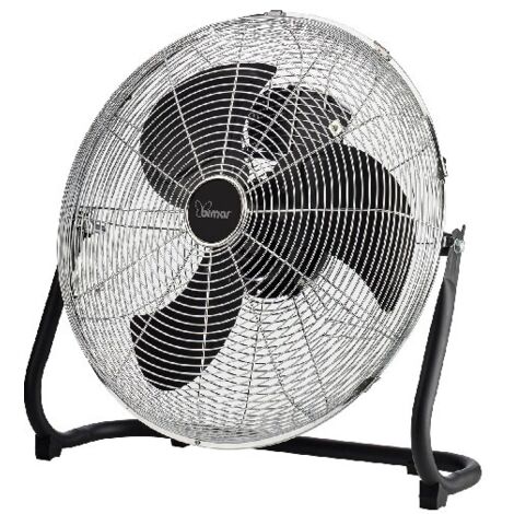 BIMAR Ventilador de pedestal Bacio - Ajustable, antideslizante, seguro - Plata, Negro en Metal, 55x54x18 cm