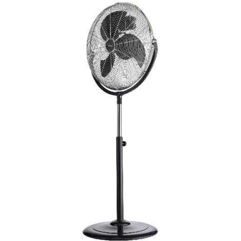 BIMAR Ventilatore Piantana Grecale - Regolabile, Antiscivolo, Sicuro - Argento, Nero in Metallo - 53,5 x 130 x 44 cm