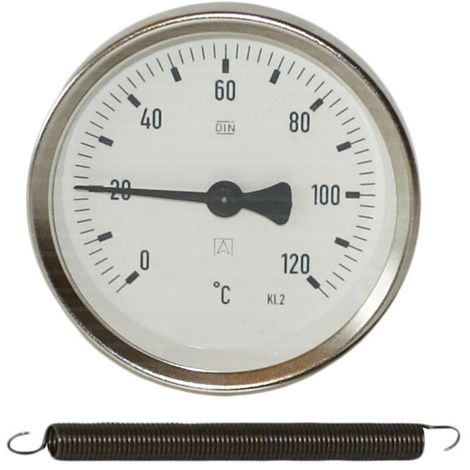 d =  63 mm 45 x 8 mm Tecsis Bimetall Thermometer Edelstahl 50°C 30 bis 