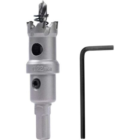 Bimetall-Lochsäge – 22 mm, Hartmetall, robust, Industriequalität, für Metall, Holz, Edelstahl, Kunststoff, Kupfer