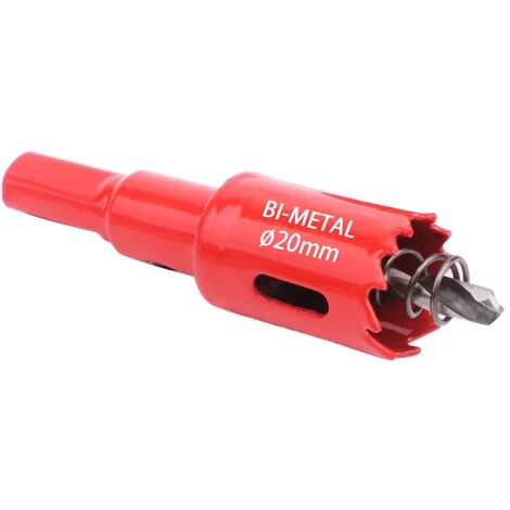 Bimetall-Lochsäge, Holz-Lochsäge Ø20 mm, Lochsägen-Zentrierbohrer, zum Bohren von Kunststoff, PVC, Holz, Faserplatten, weichem Metall
