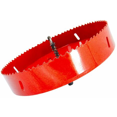 Bimetall-Lochsäge, Holz-Lochsäge Ø200 mm, Lochsägen-Zentrierbohrer, zum Bohren von Kunststoff, PVC, Holz, Faserplatten, weichem Metall