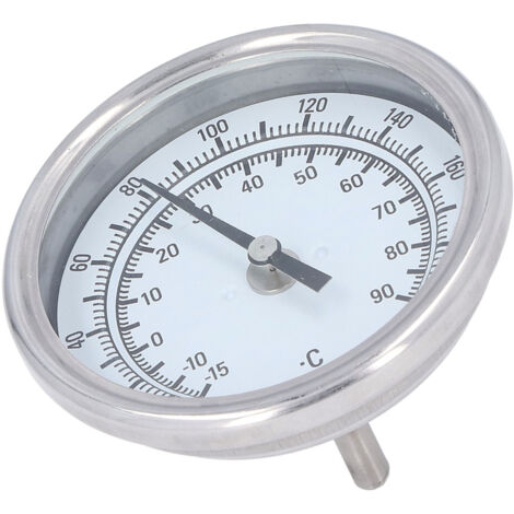 Bimetallthermometer G1/2 aus Edelstahl 304, 83 mm Durchmesser, hohe Präzision zum Grillen, von -15 °C bis 90 °C