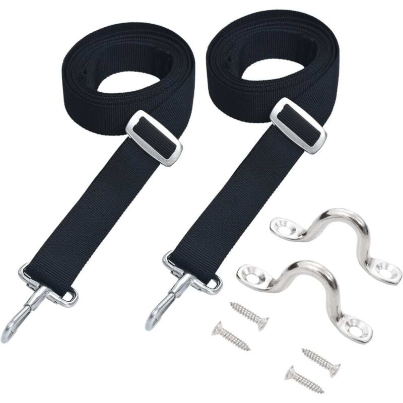 Bimini Top Straps 2 pcs Fabric and Stainless Steel Vidaxl
